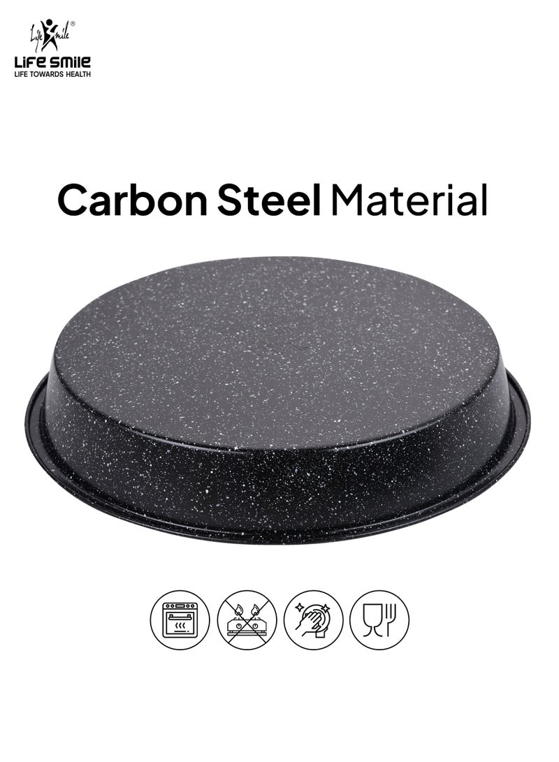 Life Smile Non-Stick Carbon Steel Round Cake Pan with Granite Coating – Oven Safe Baking Pan - Image 4
